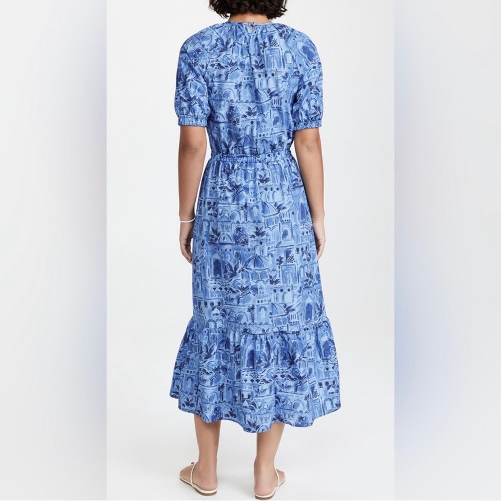 Never Fully Dressed Blue Patterned Midi Dress sz … - image 2